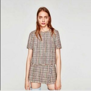 Zara multicolor tweed matching set